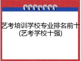 艺考培训学校专业排名前十(艺考学校十强)