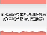 衡水阜城县单招培训班哪家好(阜城单招培训班推荐)