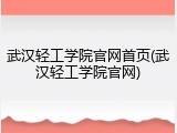武汉轻工学院官网首页(武汉轻工学院官网)