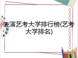 表演艺考大学排行榜(艺考大学排名)