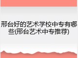 邢台好的艺术学校中专有哪些(邢台艺术中专推荐)