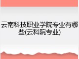 云南科技职业学院专业有哪些(云科院专业)