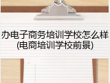 办电子商务培训学校怎么样(电商培训学校前景)