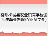 柳州柳城县农业职高学校读几年毕业(柳城农职高学制)