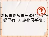 阿拉善阿拉善左旗补习学校哪里有("左旗补习学校")