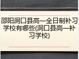 邵阳洞口县高一全日制补习学校有哪些(洞口县高一补习学校)