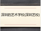 深圳的艺术学校(深圳艺校)