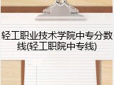 轻工职业技术学院中专分数线(轻工职院中专线)