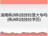 湖南株洲科技技校是大专吗(株洲科技技校学历)