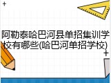 阿勒泰哈巴河县单招集训学校有哪些(哈巴河单招学校)