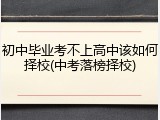 初中毕业考不上高中该如何择校(中考落榜择校)