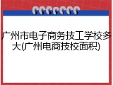 广州市电子商务技工学校多大(广州电商技校面积)