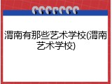 渭南有那些艺术学校(渭南艺术学校)
