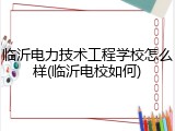 临沂电力技术工程学校怎么样(临沂电校如何)