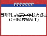 苏州科技城高中学校有哪些(苏州科技城高中)