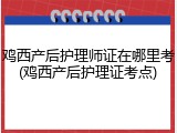 鸡西产后护理师证在哪里考(鸡西产后护理证考点)