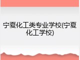 宁夏化工类专业学校(宁夏化工学校)