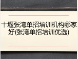 十堰张湾单招培训机构哪家好(张湾单招培训优选)