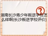 湖南长沙青少年叛逆学校怎么样啊(长沙叛逆学校评价)