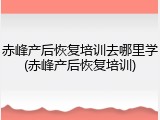 赤峰产后恢复培训去哪里学(赤峰产后恢复培训)