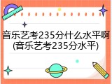 音乐艺考235分什么水平啊(音乐艺考235分水平)
