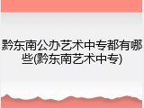 黔东南公办艺术中专都有哪些(黔东南艺术中专)
