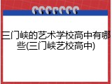 三门峡的艺术学校高中有哪些(三门峡艺校高中)