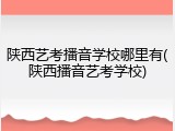 陕西艺考播音学校哪里有(陕西播音艺考学校)