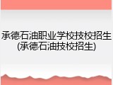 承德石油职业学校技校招生(承德石油技校招生)