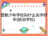 管教少年学校叫什么名字好听(矫治学校)