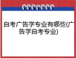 自考广告学专业有哪些(广告学自考专业)