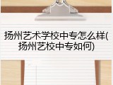 扬州艺术学校中专怎么样(扬州艺校中专如何)