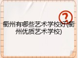 衢州有哪些艺术学校好(衢州优质艺术学校)