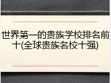 世界第一的贵族学校排名前十(全球贵族名校十强)