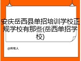 安庆岳西县单招培训学校正规学校有那些(岳西单招学校)