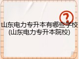 山东电力专升本有哪些学校(山东电力专升本院校)