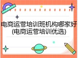 电商运营培训班机构哪家好(电商运营培训优选)