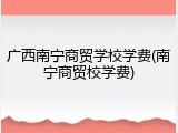 广西南宁商贸学校学费(南宁商贸校学费)