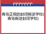 青岛正规的封闭叛逆学校(青岛叛逆封闭学校)