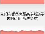 荆门有哪些高职高专叛逆学校啊(荆门叛逆高专)