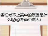 害怕考不上高中的原因是什么呢(恐考高中原因)