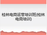 桂林电商运营培训班(桂林电商培训)