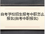 自考学校招生报考中职怎么报名(自考中职报名)