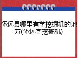 怀远县哪里有学挖掘机的地方(怀远学挖掘机)