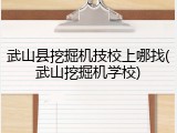 武山县挖掘机技校上哪找(武山挖掘机学校)