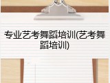 专业艺考舞蹈培训(艺考舞蹈培训)