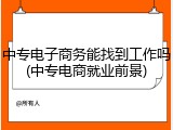 中专电子商务能找到工作吗(中专电商就业前景)