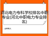 河北电力专科学校排名中职专业(河北中职电力专业排名)