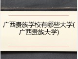 广西贵族学校有哪些大学(广西贵族大学)