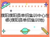 濮阳濮阳县单招集训中心在哪(濮阳县单招集训地)